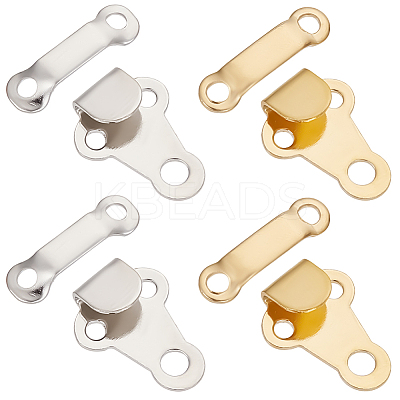 60 Sets 2 Colors Brass Trouser Fasteners KK-CP0001-06-1