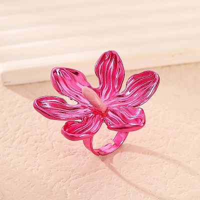 Adjustable Alloy Flower Finger Rings for Women LS-RJEW-B124-01A-1