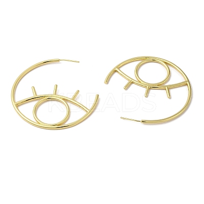 Rack Plating Brass Hollow Eye Stud Earrings EJEW-F315-03G-03-1