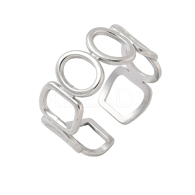 304 Stainless Steel Cuff Rings for Women RJEW-A079-08D-P-1