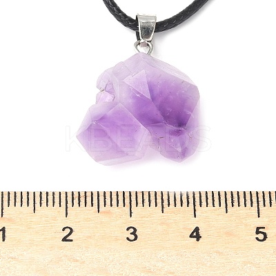 Natural Amethyst Pendant Necklaces NJEW-E146-01-1