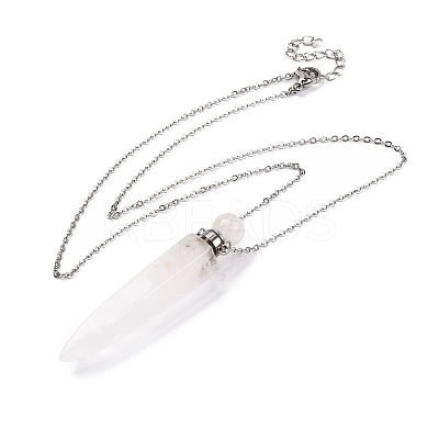 Natural Mixed Stone Bullet Shaped Perfume Bottle Pendant Necklaces G-B089-02P-1