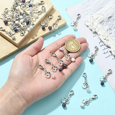 Natural Gemstone Pendants HJEW-SC0001-12-1