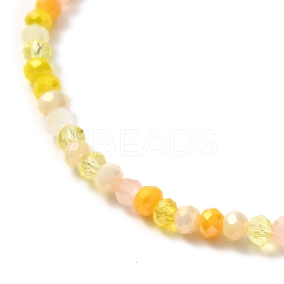 Faceted Round Glass Beads Stretch Bracelet for Teen Girl Women BJEW-JB07072-05-1