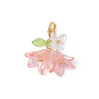 6Pcs Flower Butterfly Acrylic Pendant Decoration HJEW-JM02942-1