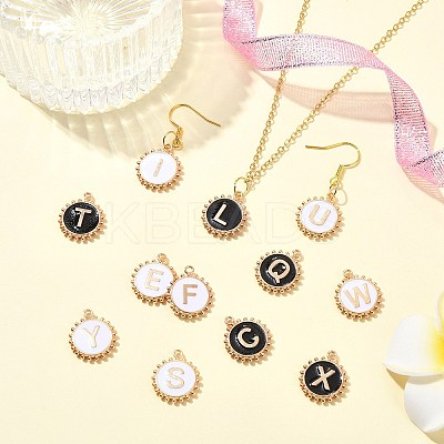 52Pcs 2 Colors Alloy Enamel Pendants ENAM-CJ0006-89-1
