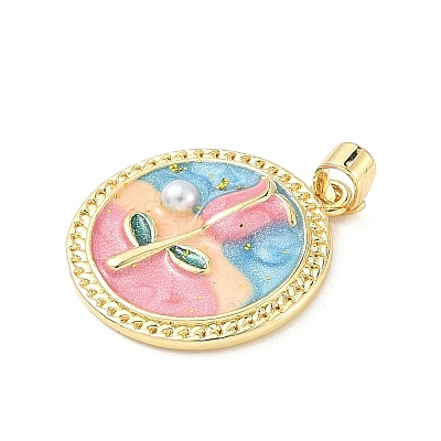 Brass Enamel Pendants KK-D358-01C-G-1