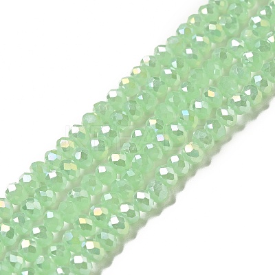 Electroplate Imitation Jade Glass Rondelle Beads Strands EGLA-F050B-02AB-1