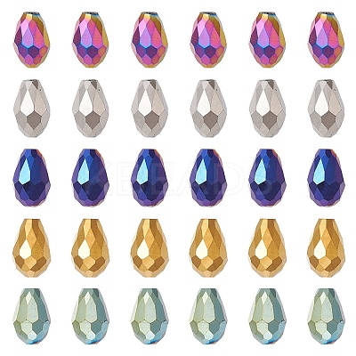 100Pcs 5 Colors Electroplate Glass Bead Strands EGLA-YW0001-62-1