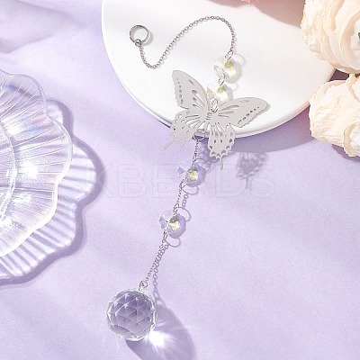201 Stainless Steel Connector Charms and Glass Suncatchers HJEW-JM04732-02-1