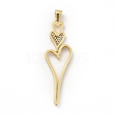Rack Plating Brass Micro Pave Cubic Zirconia Pendants ZIRC-F129-38G-1