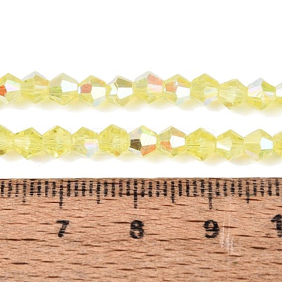 AB Color Plated Transparent Glass Beads Strands GLAA-G127-01-02A-1