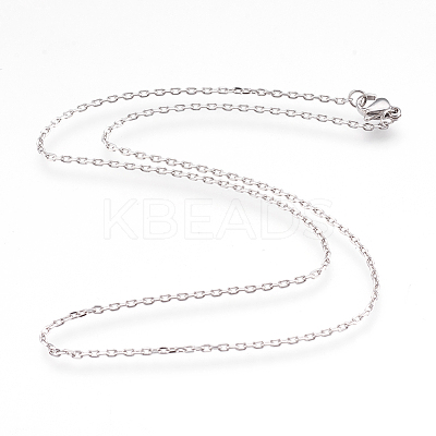 Non-Tarnish 304 Stainless Steel Cable Chain Necklaces NJEW-G313-19P-1