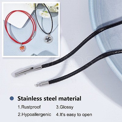 2Pcs 2 Colors Polyester Waxed Cords Necklace Making MAK-SC0001-13B-1