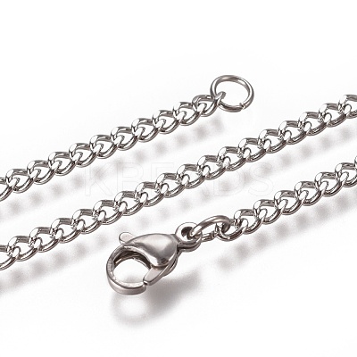 Non-Tarnish Men's Cuban Link Chain Necklaces NJEW-L172-01B-1