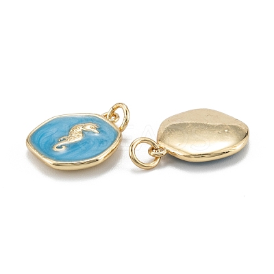 Brass Enamel Pendants KK-A155-08G-1