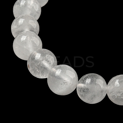 8.5mm Round Natural Quartz Crystal Rock Crystal Beaded Stretch Bracelets BJEW-C074-01N-1