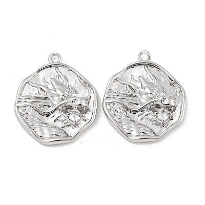 Brass Micro Pave Cubic Zirconia Pendants KK-P258-19P-01-1