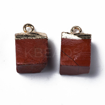 Natural Red Jasper Pendants G-Q998-035D-1
