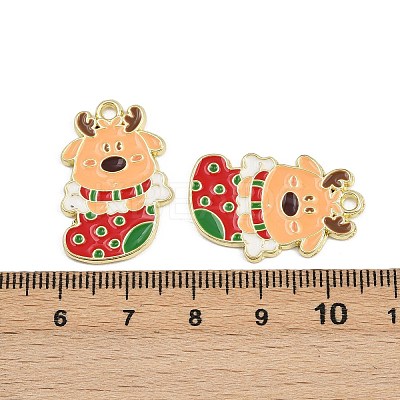 Christmas Deer Theme Alloy Enamel Pendants LS-ENAM-D304-01D-G-1