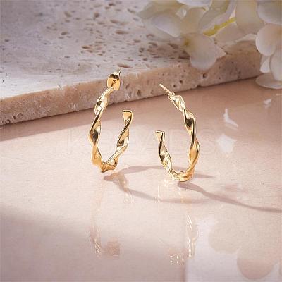 Stainless Steel Round Twist Stud Earrings Women JE1106A-1