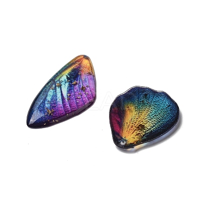 4Pcs Transparent Epoxy Resin Butterfly Wings Pendants RESI-C057-05C-1