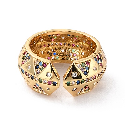 Colorful Cubic Zirconia Dome Ring for Her RJEW-C017-02G-RS-1