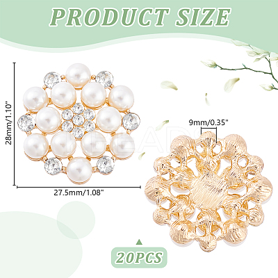 25Pcs Alloy Rhinestone Cabochons ALRI-GA0001-08A-1