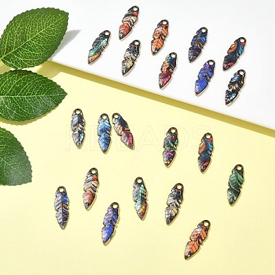 24Pcs 12 Colors Zinc Alloy Pendants FIND-CJ0005-14-1