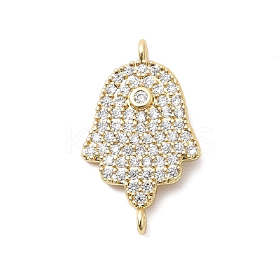 Religion Brass Micro Pave Cubic Zirconia Connector Charms KK-H529-01A-G02-1