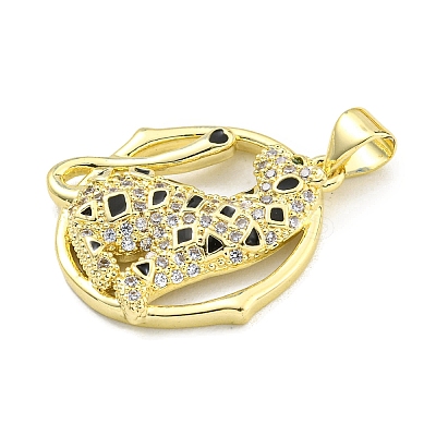 Brass Micro Pave Cubic Zirconia Pendants KK-K354-16F-G-1