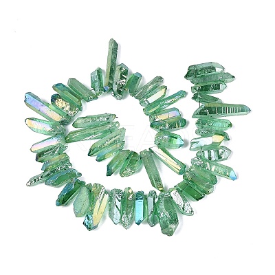Spray Painted Electroplate Natural Quartz Crystal Points Beads Strands G-Q610-02F-1