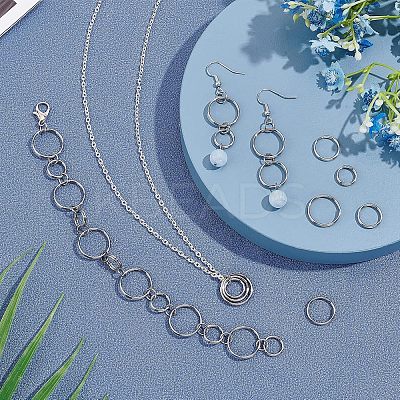 500pcs 5 Style 304 Stainless Steel Split Rings STAS-UN0026-11-1