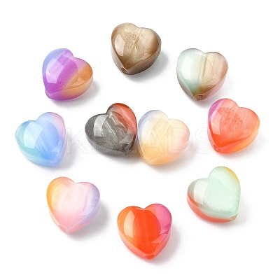 40Pcs Opaque Resin Beads RESI-CJ0004-98-1