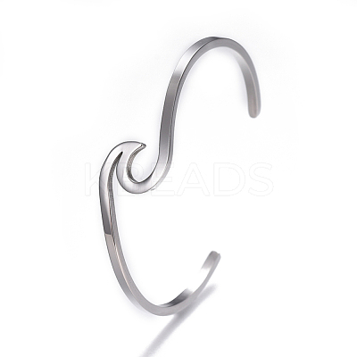 Tarnish Resistant 304 Stainless Steel Cuff Bangles BJEW-G611-01P-1