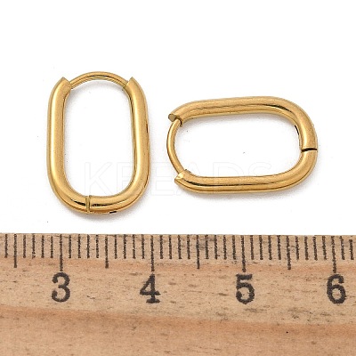 Ion Plating(IP) 304 Stainless Steel Oval Hoop Earrings X-EJEW-M218-02A-G-1