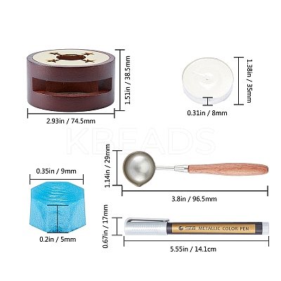 Fire Wax Seal Wax Sealing Stamps Tool Kits DIY-CP0003-37-1