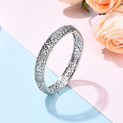 Brass Micro Pave Clear Cubic Zirconia Bracelets BJEW-N035-07P-1