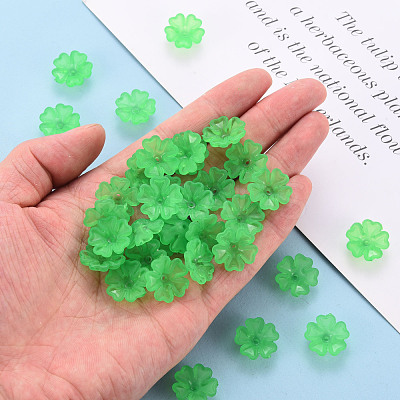 Transparent Frosted Acrylic Bead Caps MACR-S371-04A-734-1