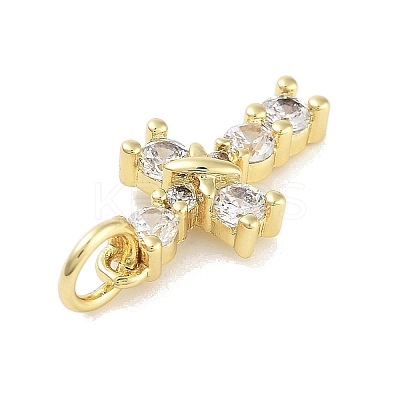 Rack Plating Brass Clear Cubic Zirconia Pendants X-KK-M293-13G-1