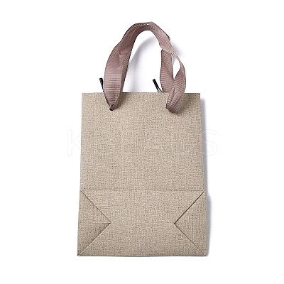 Paper Gift Tote Bags with Nylon Ribbon Handles ABAG-G018-01B-1