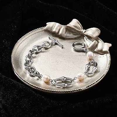 Stainless Steel Cable Chains Link Bracelets BJEW-F485-02P-1