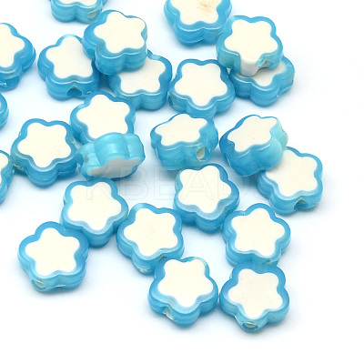 Transparent Flower Acrylic Beads TACR-Q007-02D-1