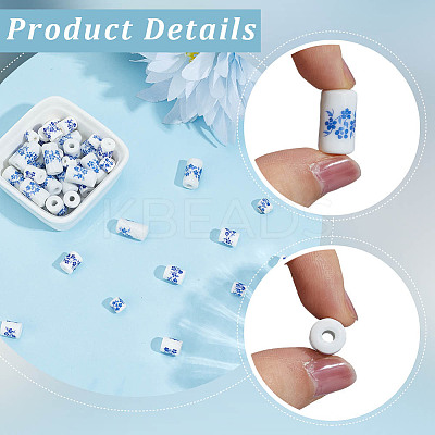 60Pcs 3 Styles Handmade Porcelain Ceramic Beads PORC-SC0001-27-1