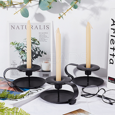 Iron Taper Candle Holder AJEW-PH0017-70-1