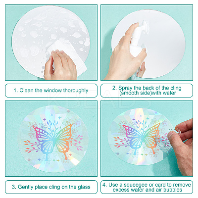 2Pcs 2 Styles PET Rainbow Window Clings Stickers DIY-GF0007-66-1
