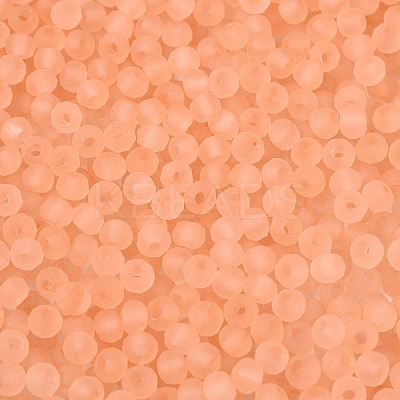 FGB Frosted Transparent Glass Seed Beads SEED-N013-04A-04-1