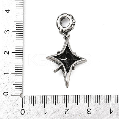 Star 316 Surgical Stainless Steel Cubic Zirconia Pendant Decoration STAS-Z165-16AS-B04-1