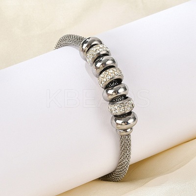 304 Stainless Steel Mesh Chain Bracetls for Women BJEW-Z087-16P-1