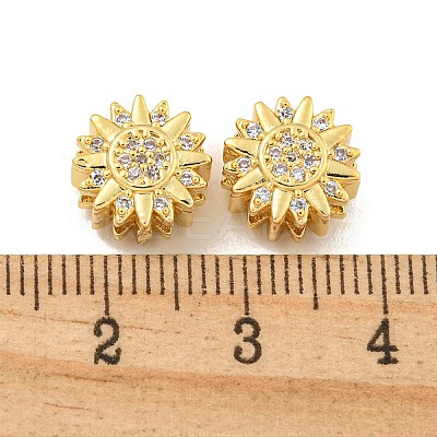 Brass Micro Pave Clear Cubic Zirconia Multi-Strand Links KK-B096-15G-1